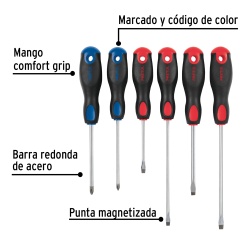 Juego de Desarmadores 6 Piezas Pretul 20220