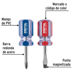 Juego de Desarmadores 1/4" x 1 1/2" 2 Piezas Pretul 21379