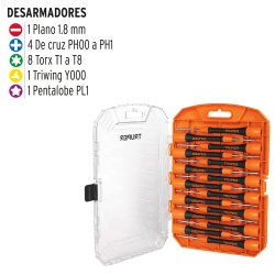 Juego de Desarmadores de Precisión 15 Piezas Truper 14205