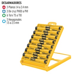 Juego de Desarmadores de Precisión 15 Piezas Pretul 21383