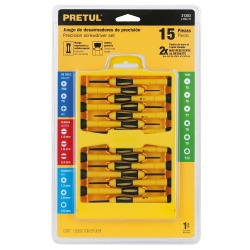 Juego de Desarmadores de Precisión 15 Piezas Pretul 21383