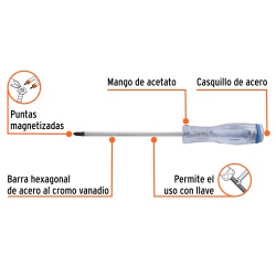 Desarmador Phillips PH 2 x 6" Truper 14149