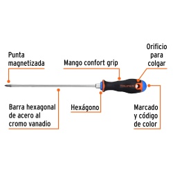 Desarmador Phillips PH 1 x 8" Truper 14070