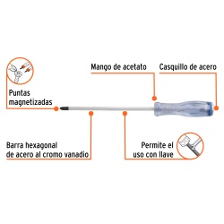 Desarmador Phillips PH 3 x 8" Truper 14152