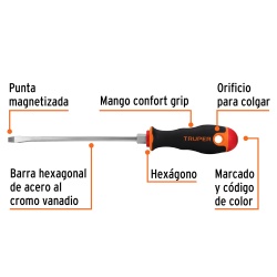 Desarmador Plano 3/16" x 6" Truper 100832