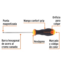 Desarmador Cabinet 1/8" x 4" Truper 14019