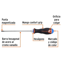 Desarmador Phillips PH 1 x 6" Truper 14067
