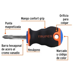 Desarmador Phillips PH 2 x 1 1/2" Truper 14073