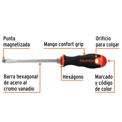 Desarmador Plano 5/16" x 6" Truper 14006