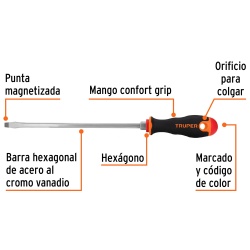 Desarmador Plano 5/16" x 10" Truper 18546