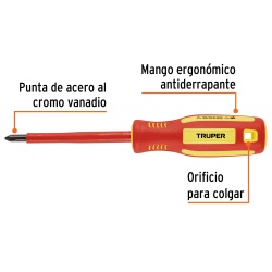 Desarmador Phillips PH 2 x 4" Aislado Truper 102241