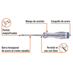 Desarmador Phillips PH 1 x 3" Truper 14143