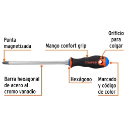 Desarmador Phillips PH 4 x 8" Truper 100839