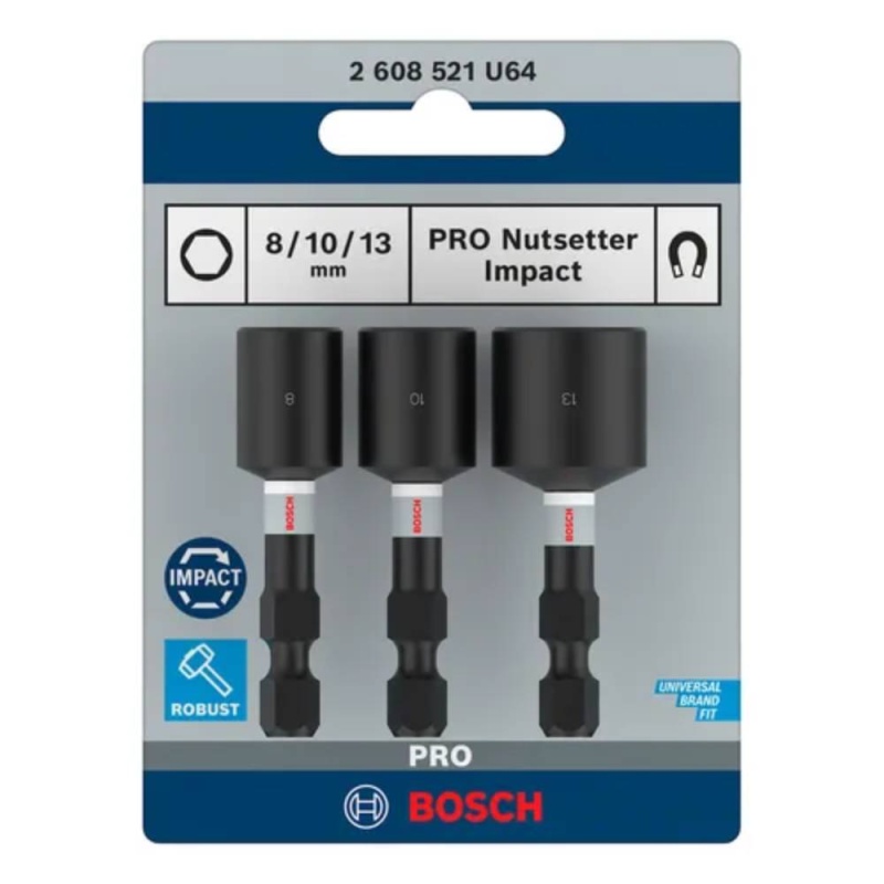 Set de Dados Hexagonal Milimétricos 1/4"Hex 5 Pzs Bosch 2608.521.U64-000