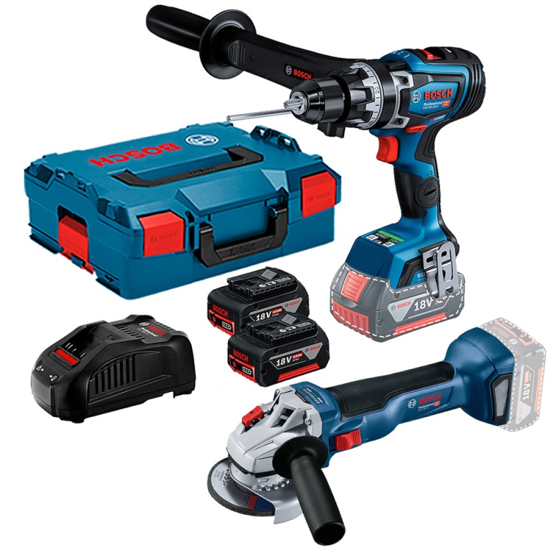 Taladro Perc 1/2" Biturbo 2 Bat + Amoladora 5" 18V Brushless Bosch 0615.A50.0D8-000