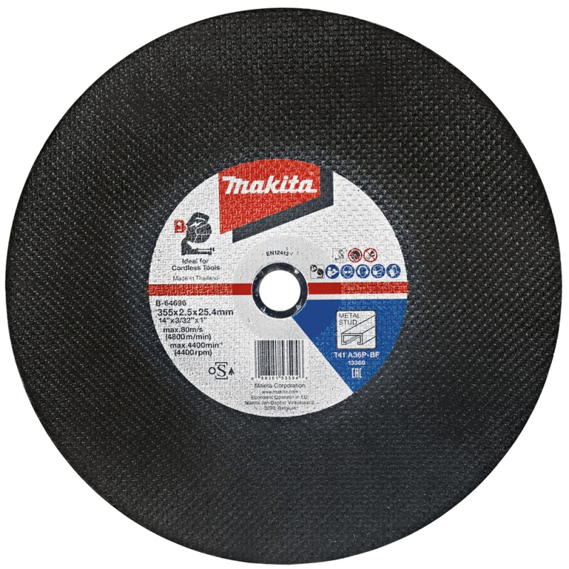 Discos de Corte 14" x 2.5mm x 1" para Metal 5 Und. Makita B-64696-5