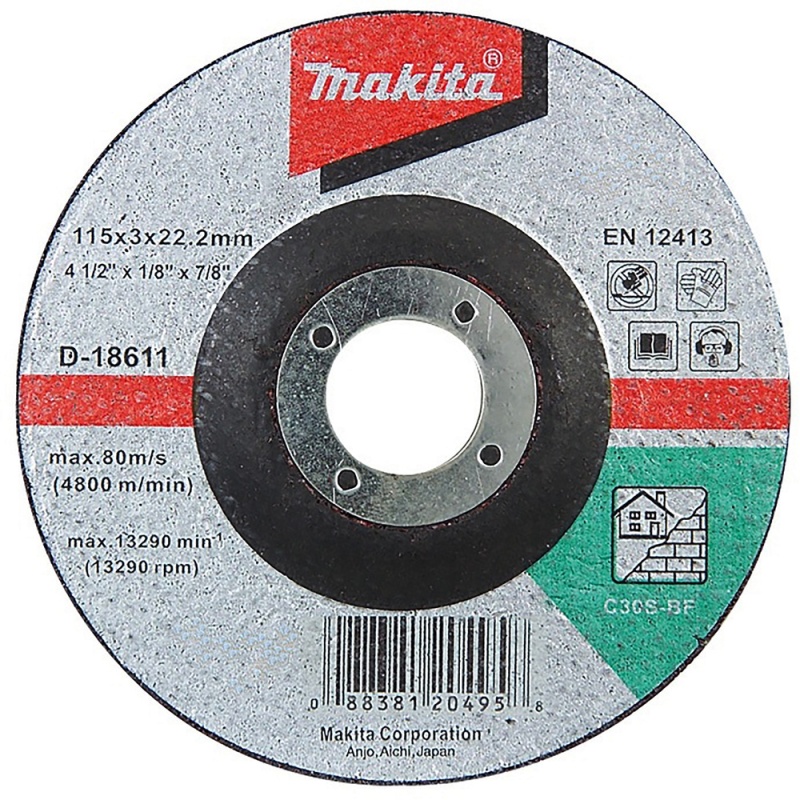 Disco de Corte 4 1/2" x 3mm x 7/8" para Mampostería Makita D-18611