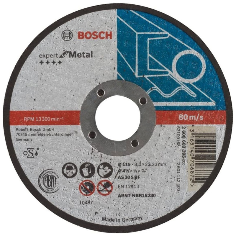 Disco de Corte 4 1/2" x 3mm x 7/8" para Metal Bosch 2608.603.395-000