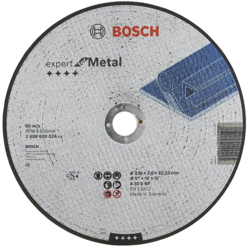 Disco de Corte 9" x 3mm x 7/8" para Metal Bosch 2608.600.324-000