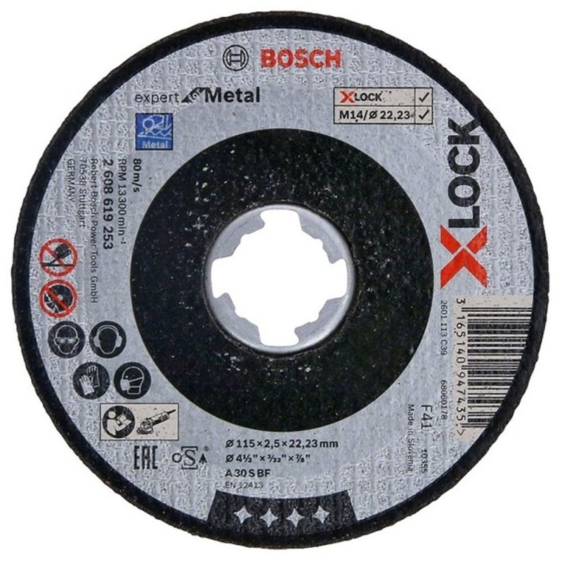 Disco de Corte 4 1/2" x 2.5mm X-Lock para Metal Bosch 2608.619.253-000