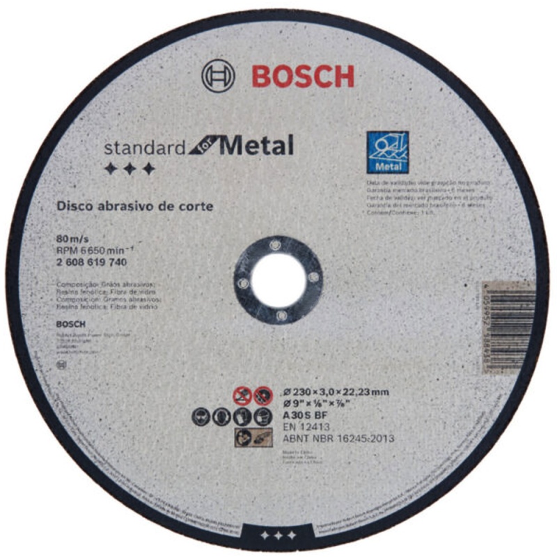 Disco de Corte 9" x 3mm x 7/8" para Metal Bosch 2608.619.740-000