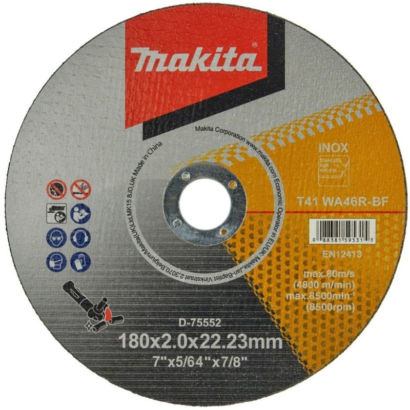 Disco de Corte 7" x 2mm x 7/8" para Acero Inoxidable Makita D-75552