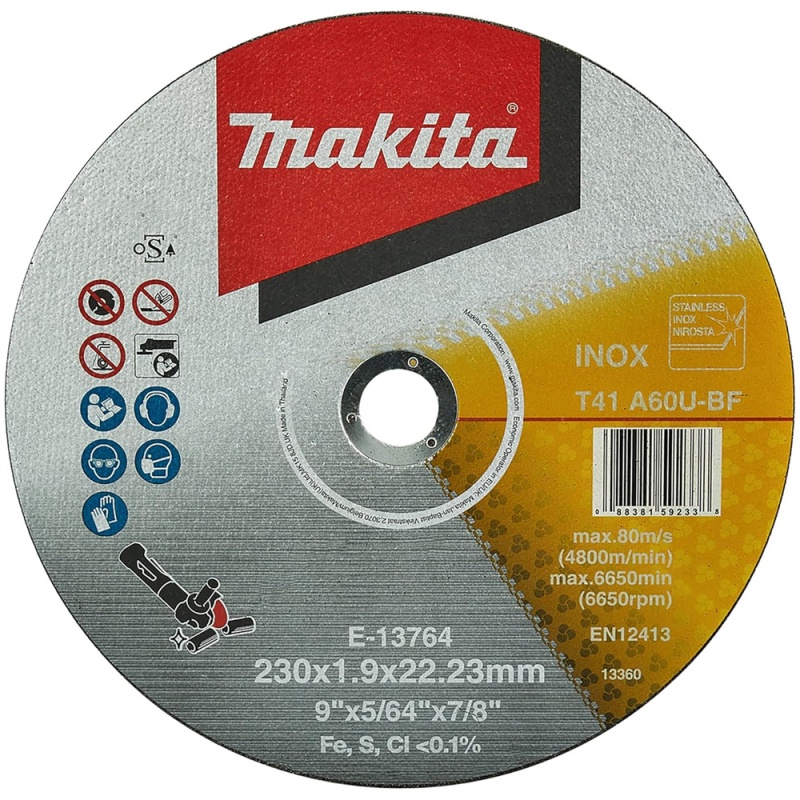 Disco de Corte 9" x 1.9mm x 7/8" para Acero Inoxidable Makita E-13764