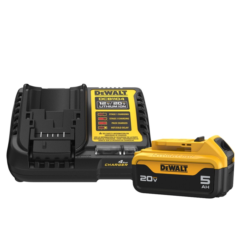 Set Batería Ion de Litio 20V Max 5.0 Ah + Cargador 12V / 20V Dewalt DCB205-K3