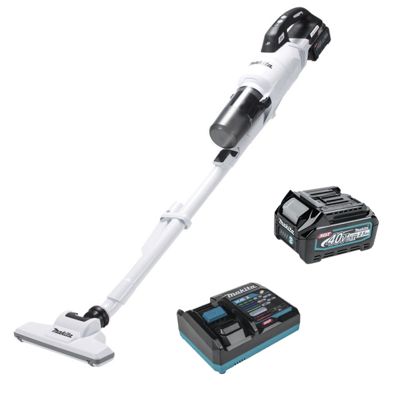 Aspiradora con Acumulador 40V XGT BL 250ml + Batería 2.5 Ah + Cargador Makita CL003GZ10-2.5E