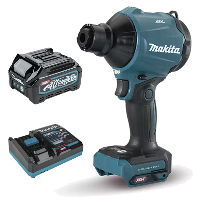Soplador Multifuncional 40V XGT BL + Batería 2.5 Ah + Cargador Makita CO-AS001GZ-0825