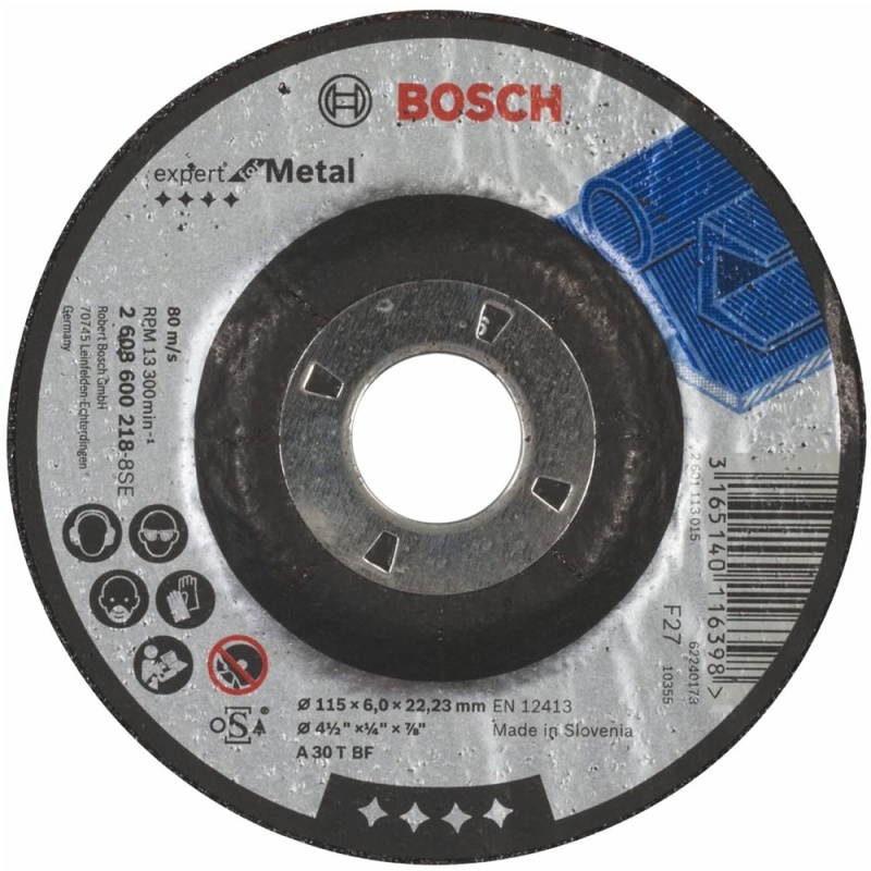 Disco de Desbaste 4 1/2" x 6mm x 7/8" para Metal Bosch 2608.600.218-000
