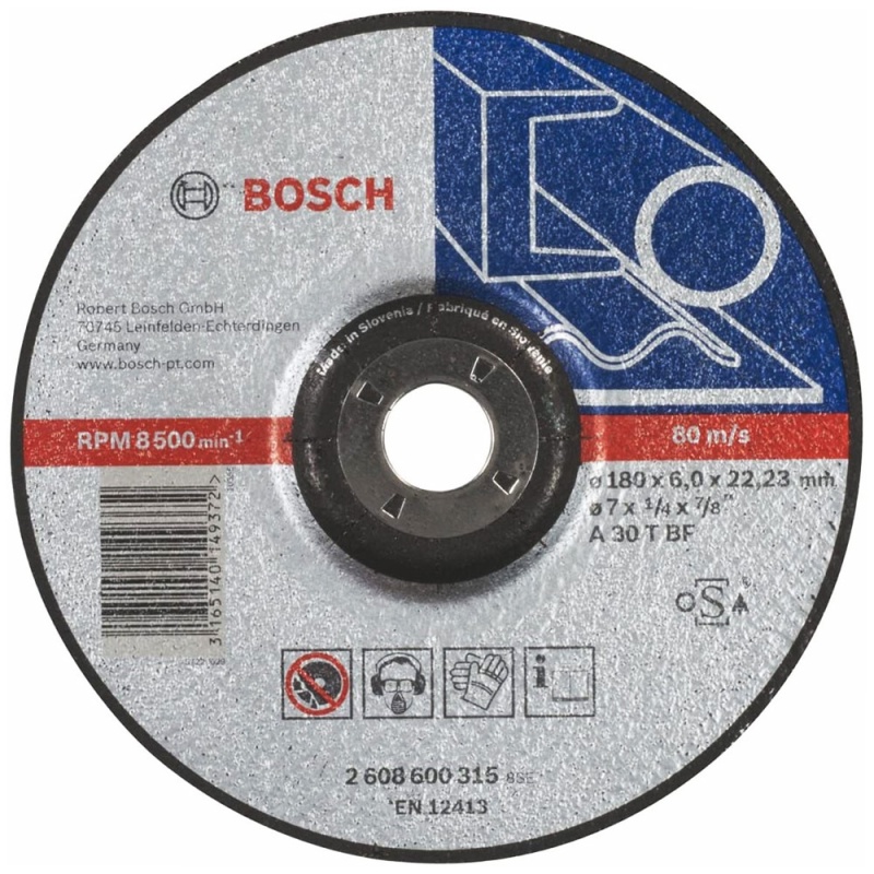 Disco de Desbaste 7" x 6mm x 7/8" para Metal Bosch 2608.600.315-000