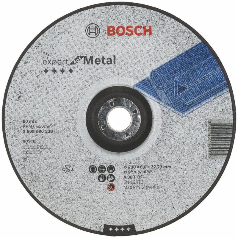 Disco de Desbaste 9" x 6mm x 7/8" para Metal Bosch 2608.600.228-000