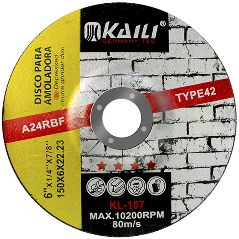 Disco de Desbaste 6" x 6mm x 7/8" para Metal Kaili KL107