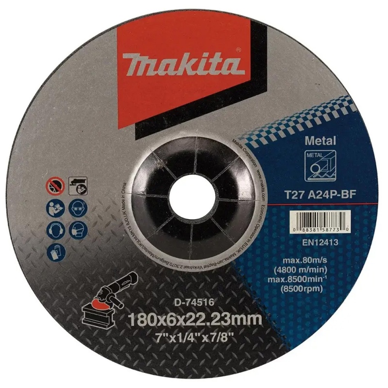 Disco de Desbaste 7" x 6mm x 7/8" para Metal Makita D-74516