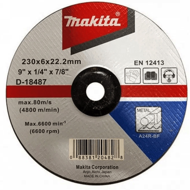 Disco de Desbaste 9" x 6mm x 7/8" para Metal Makita D-18487