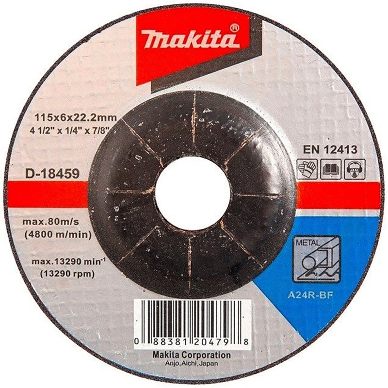 Discos de Desbaste 4 1/2" x 6mm x 7/8" para Metal 20 Und. Makita D-18459-20