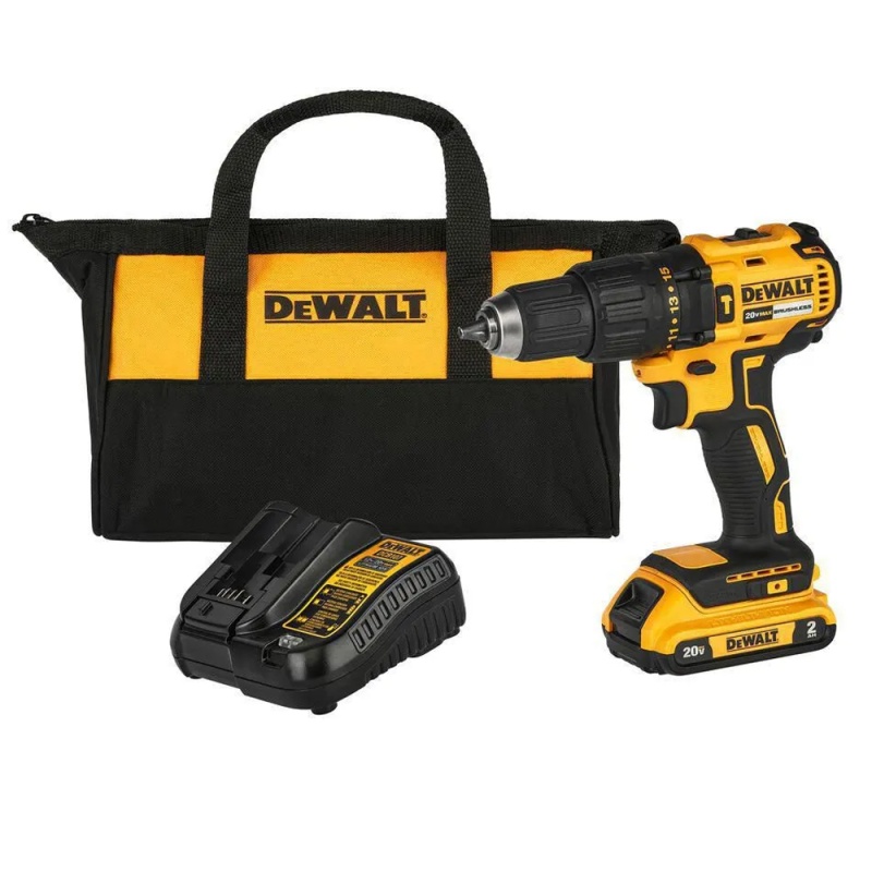Taladro Percutor 1/2" 20V Brushless 1 Bat y Carg + Bolso Dewalt DCD7781D1-B2