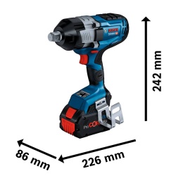 Llave de Im 3/4" 18V Brushless Inc 2 Bat. 8Ah y Carg. Bosch GDS 18V-1600 HC