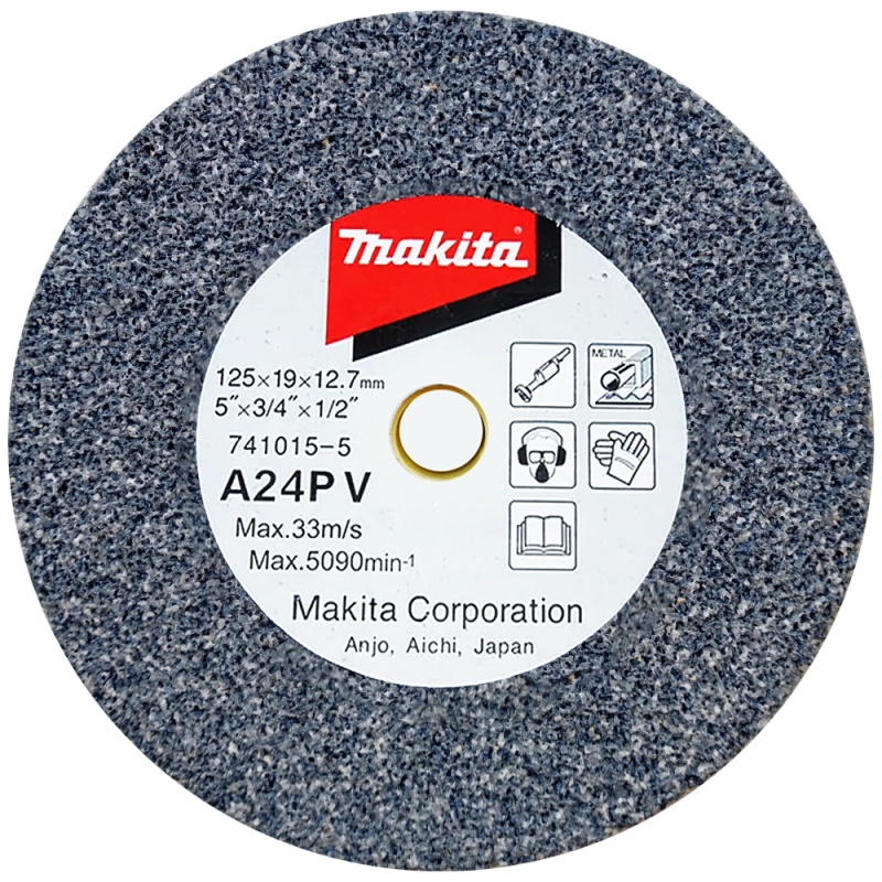 Piedra Abrasiva 5" x 19mm x 1/2" Grano 24 Makita 741015-5