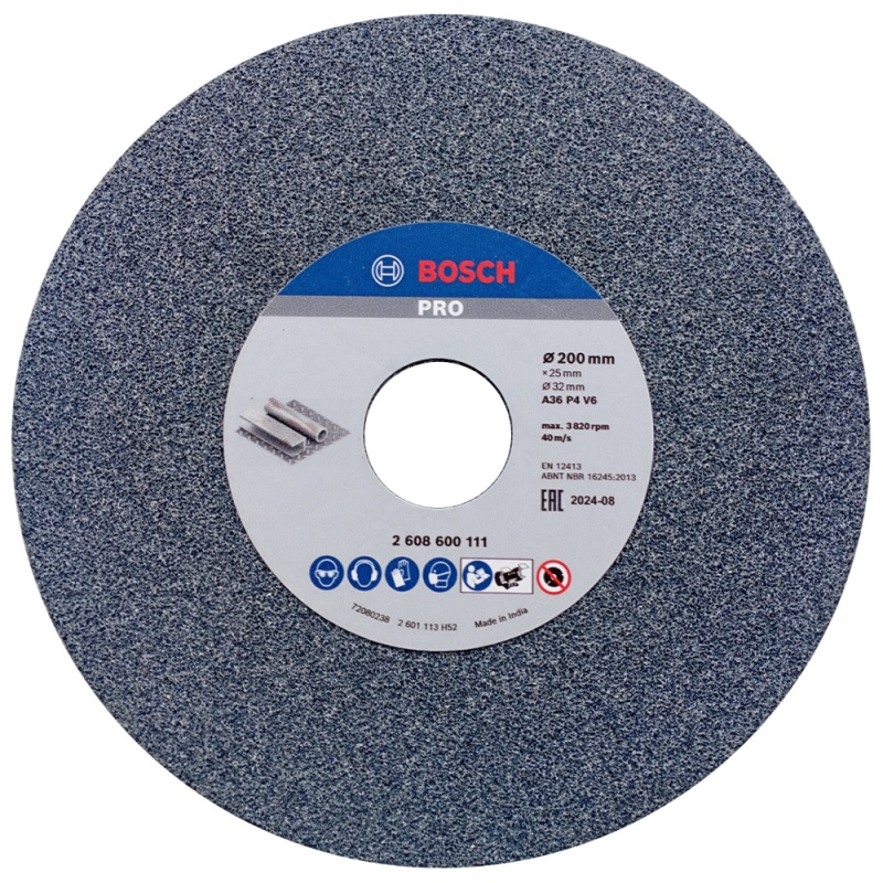 Piedra Abrasiva 8" x 25 x 32mm Grano 36 Bosch 2608.600.111-000