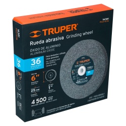 Piedra Abrasiva 6" x 25mm x 1" Grano 36 Truper 16381