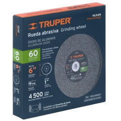 Piedra Abrasiva 6" x 19mm x 1" Grano 60 Truper 16349