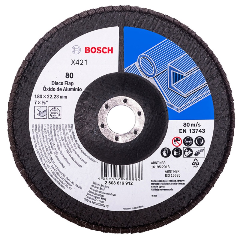 Disco Flap 7" x 7/8" Grano 80 para Metal Bosch 2608.619.912-000