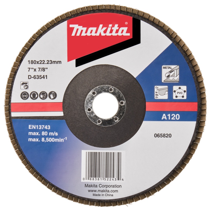 Disco Flap 7" x 7/8" Grano 120 para Metal Makita D-63541