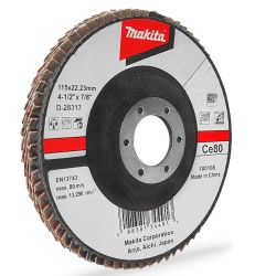 Disco Flap 4 1/2" x 7/8" Grano 80 para Metal y Acero Inoxidable Makita D-28313