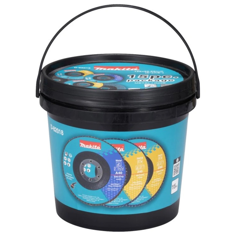 Set de Discos Flap 4 1/2" x 7/8" para Metal y Acero Inoxidable 15 Und. Makita D-82018