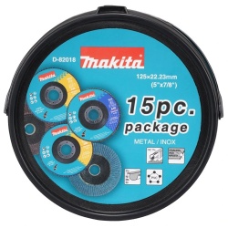 Set de Discos Flap 4 1/2" x 7/8" para Metal y Acero Inoxidable 15 Und. Makita D-82018
