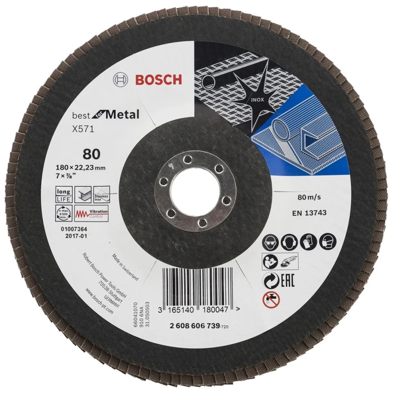 Disco Flap Best for Metal 7" Grano 80 Curvo fibra Bosch