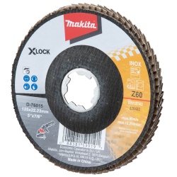 Disco Flap 5" X-Lock Grano 60 para Metal y Acero Inoxidable Makita D-76015